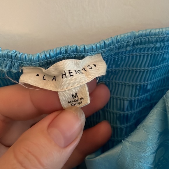 LA Hearts Silky Bodice Crop Top with Butterfly and Floral Pattern - Picture 3 of 6